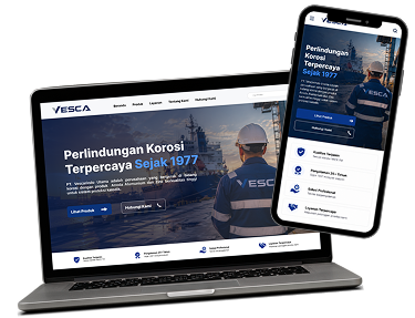 Website Vescarindo pada laptop dan smartphone